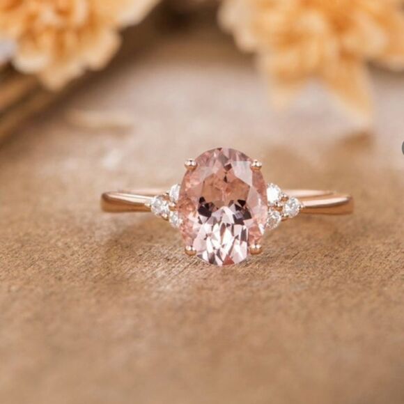 NEW Pink Sapphire 18 K Rose Gold Filled Ring 5 6 - Picture 2 of 11